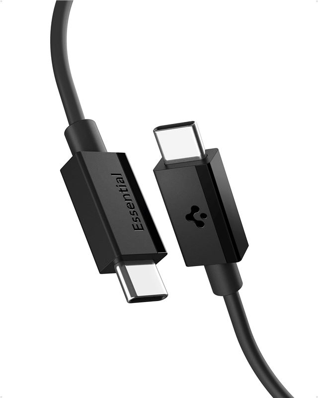 Cablu Spigen Essential USB C la USB C 60W, 1m, negru